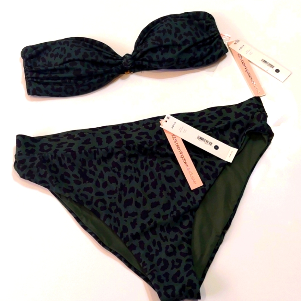 AQUA Leoard Print 2 Piece Swimsuit